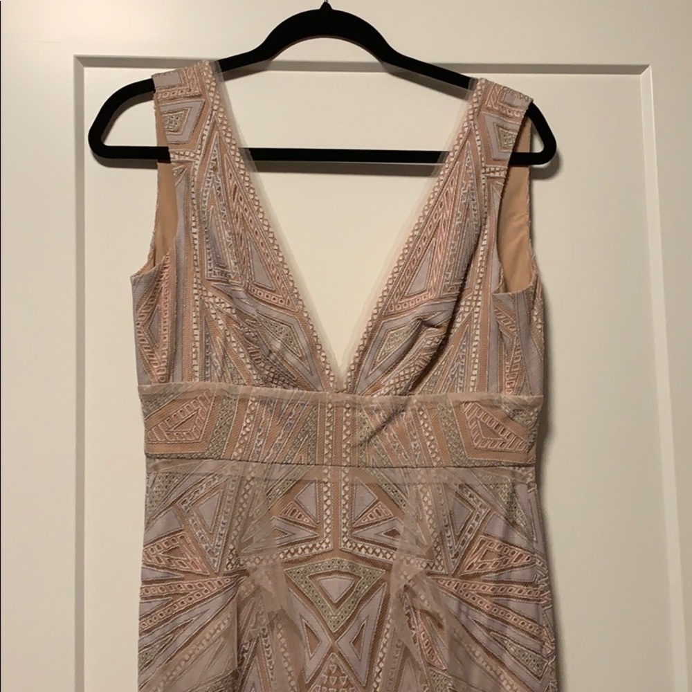 Worn once- BCBG blush gown, tulle texture